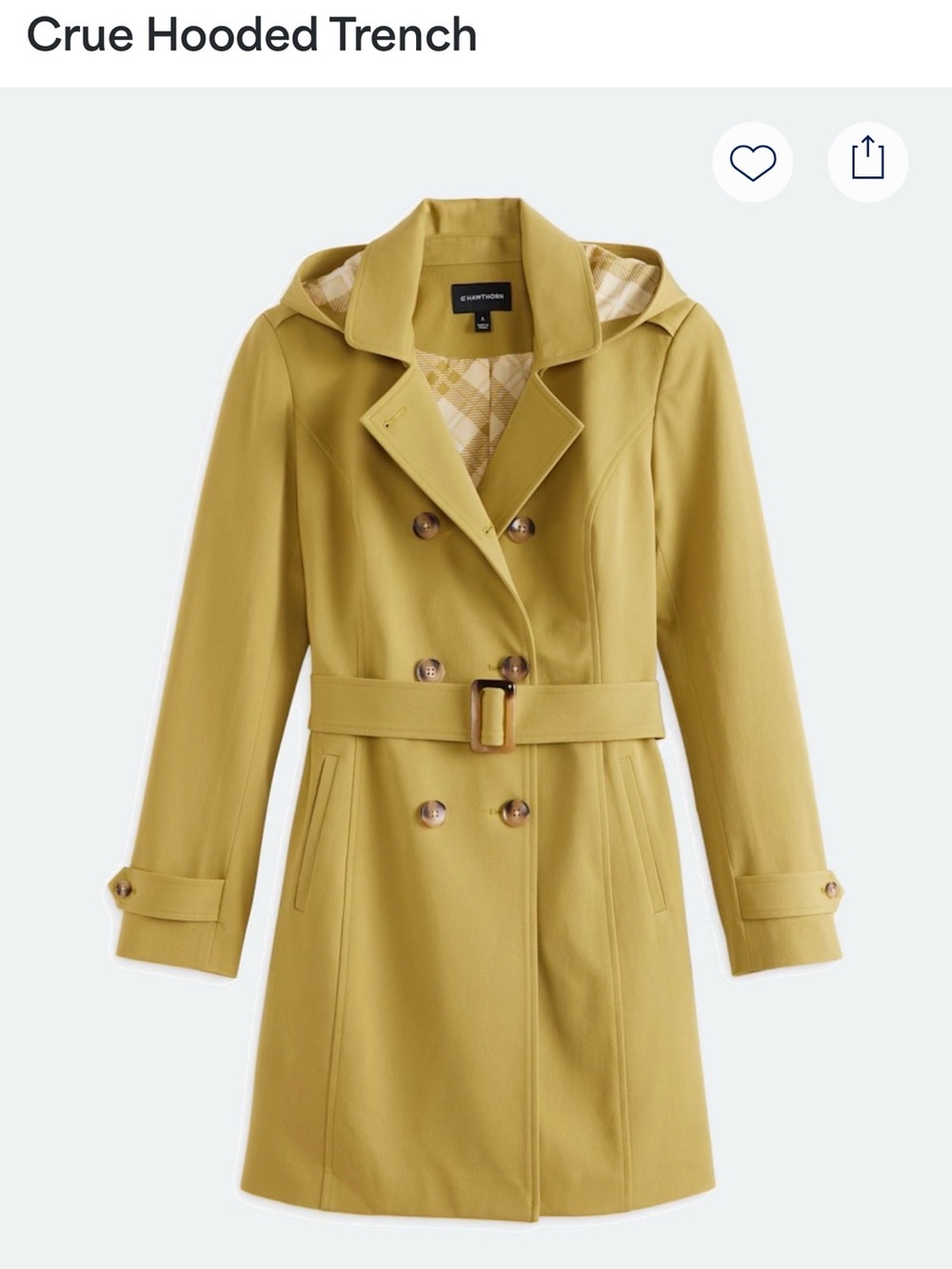 41 Hawthorne Hooded Double-Breasted Trench Coat — chartreuse